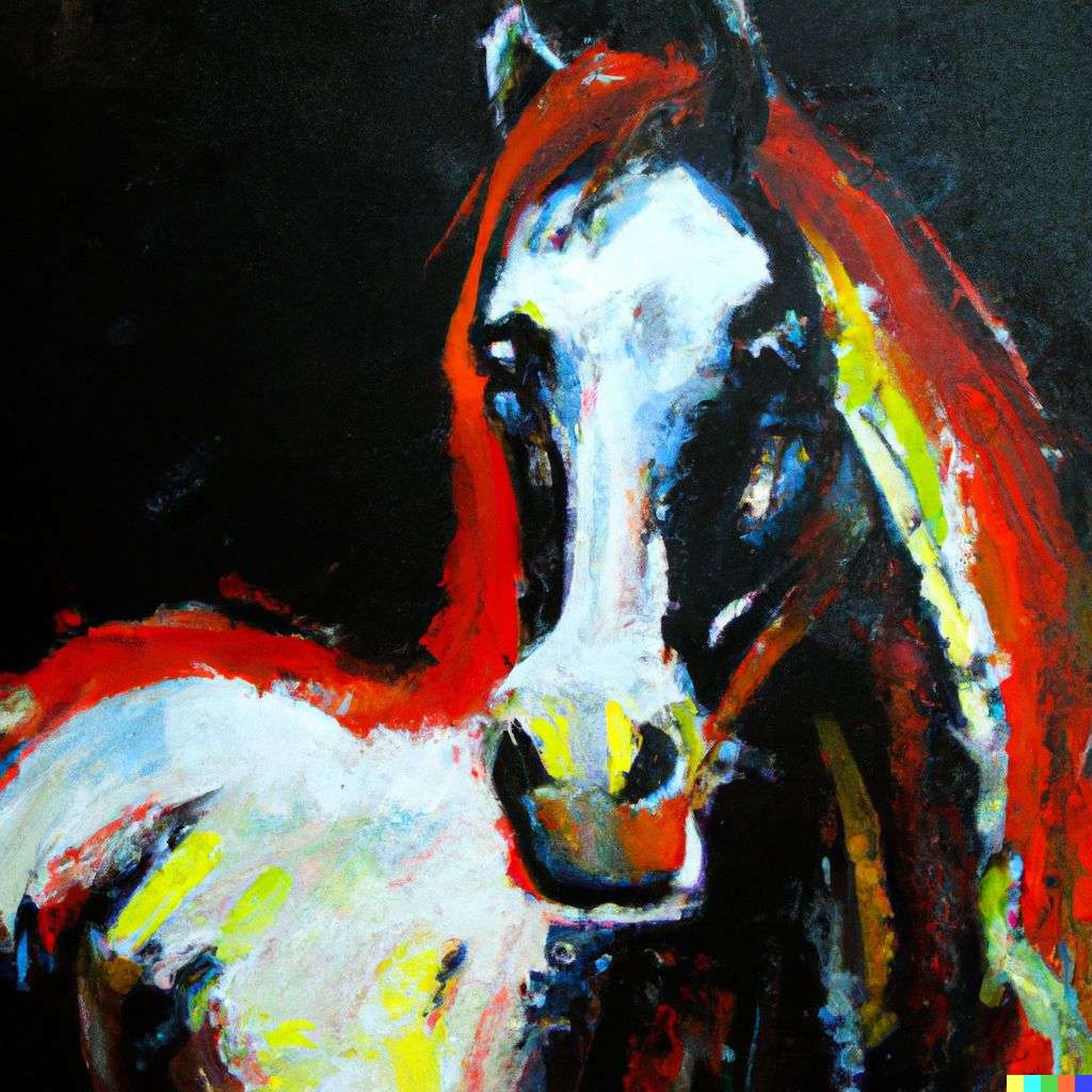 a horse, acrylic painting